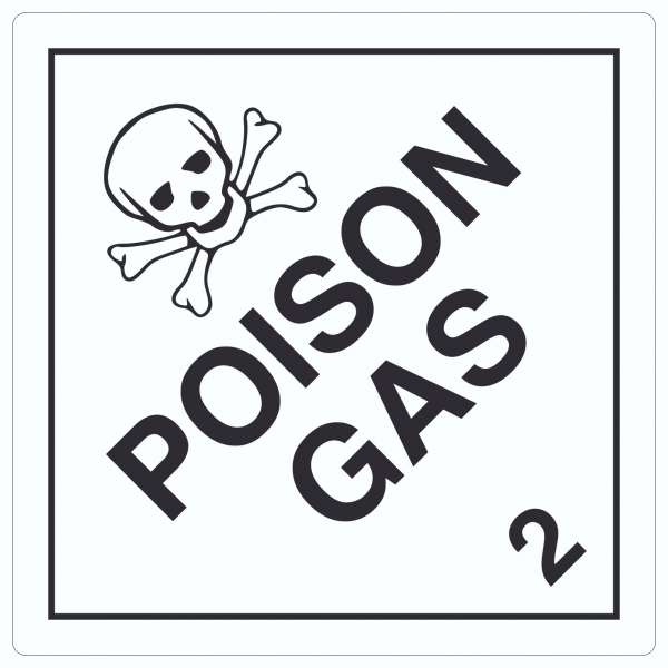 Aufkleber Quadrat Giftige Gase Symbol Poison Gas Totenkopf