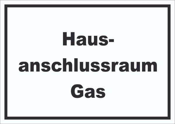 Hausanschlussraum Gas Schild mit Text HAR waagerecht
