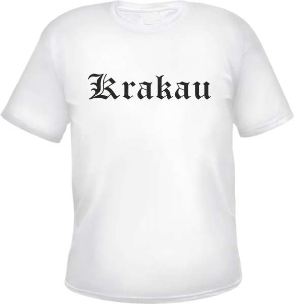 Krakau Herren T-Shirt - Altdeutsch - Weißes Tee Shirt