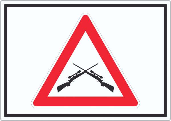 Achtung Schusswaffengebrauch Aufkleber Symbol