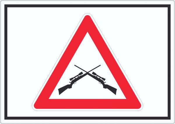 Achtung Schusswaffengebrauch Aufkleber Symbol