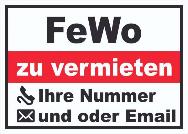 FeWo zu vermieten Schild