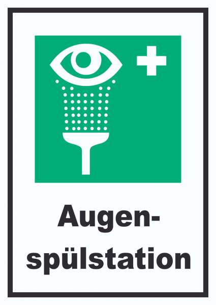 Augenspülstation Schild