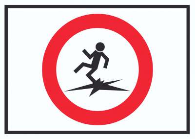 Warnschild „Betreten Der Eisfläche Verboten“ – Alu-Verbundplatte, A3 (297x420 Mm)