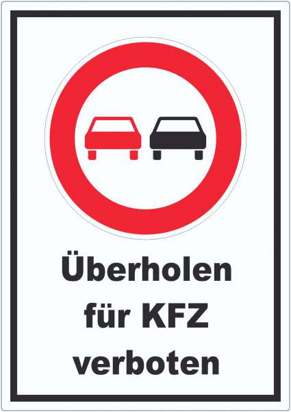 Überholverbot KFZ Aufkleber