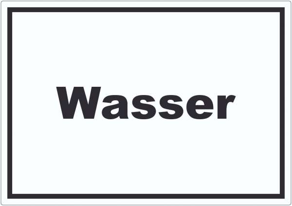 Wasser Aufkleber mit Text Anschluss waagerecht