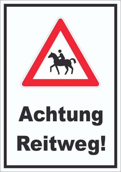 Achtung Reiterweg Aufkleber