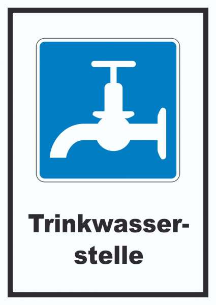 Trinkwasser Symbol und Text