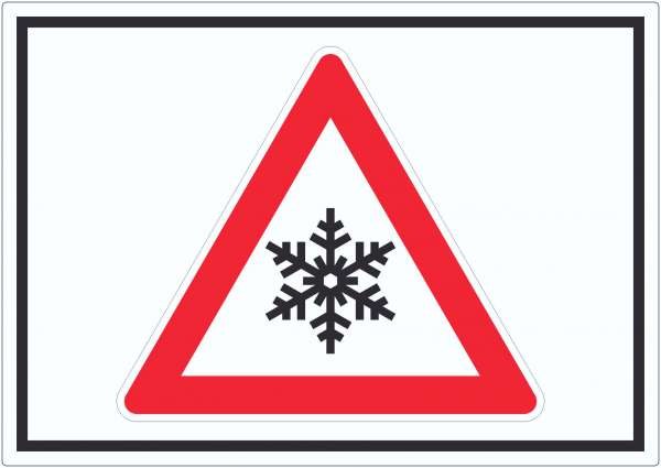 Achtung Frost Schnee Eis Symbol Aufkleber