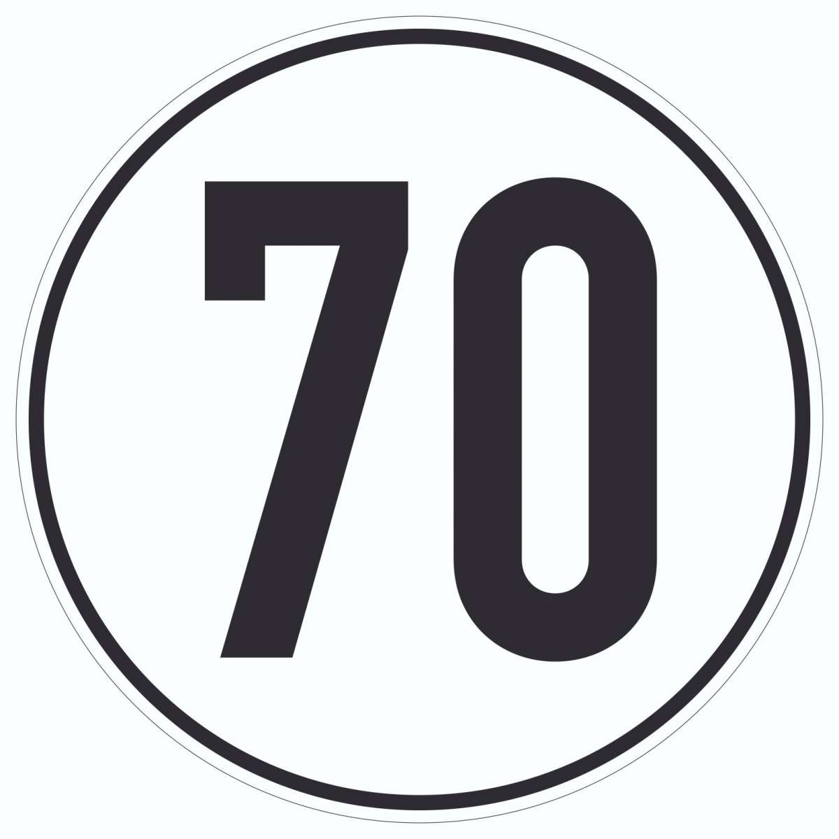 70km/h Geschwindigkeit Aufkleber Kreis HBDruck Schilder, Textildruck & Stickerei