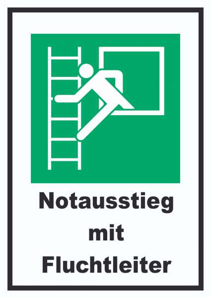 Notausstieg mit Fluchtleiter Schild