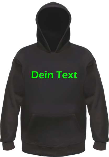 Individuelles Kapuzensweatshirt NEON - Blockschrift - Wunschtext Druck