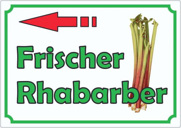 Frischer Rhabarber Werbeaufkleber Hofladen Verkaufsförderung