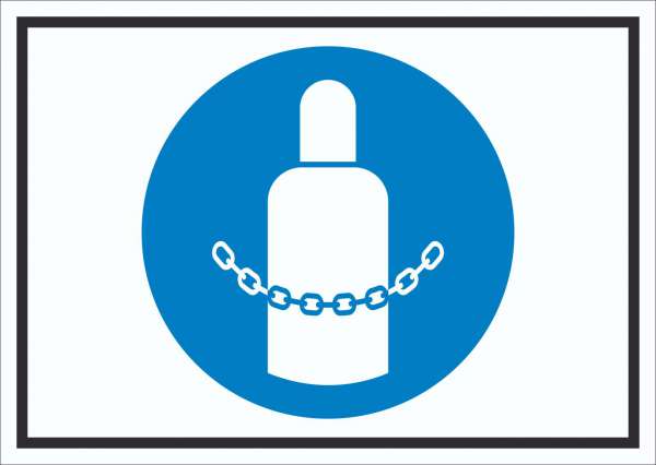 Gasflaschen sichern Symbol Schild