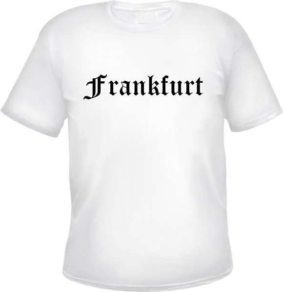 Frankfurt Herren T-Shirt - Altdeutsch - Weißes Tee Shirt