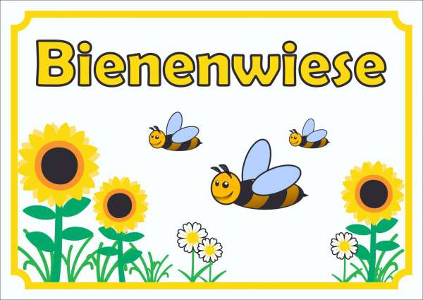 Schild Bienenwiese waagerecht