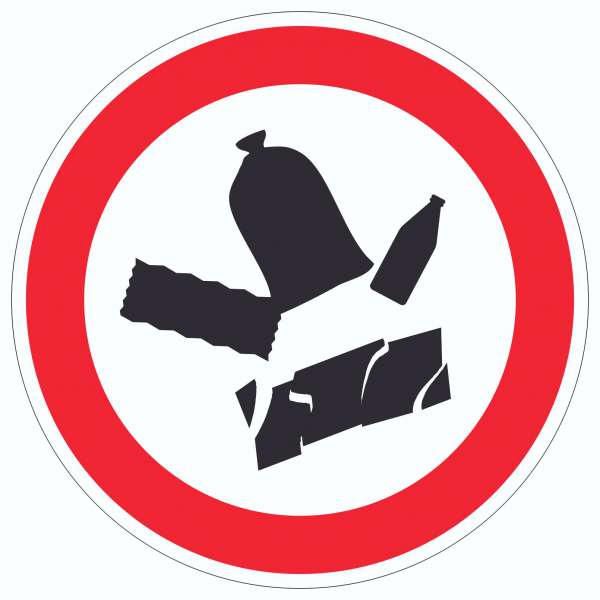 Müll abladen verboten Symbol Aufkleber Kreis