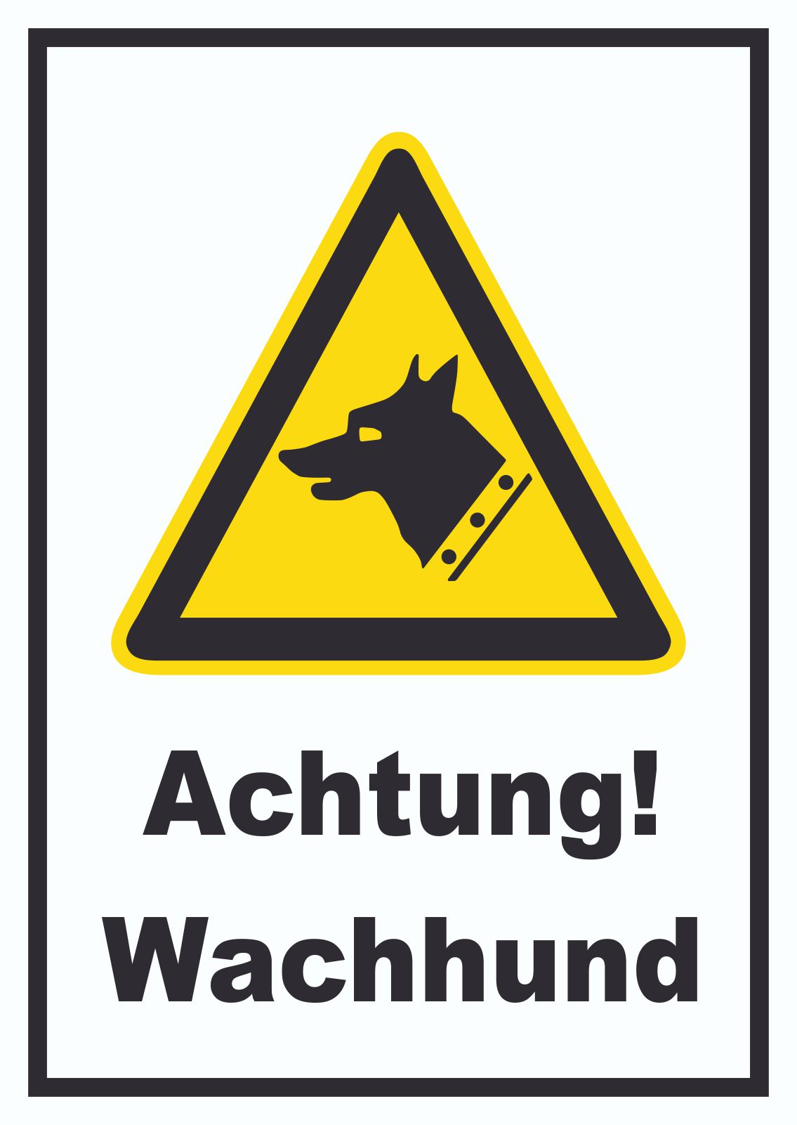 Schild Warnung vor dem HundWachhundPVC 20 cm wetterfest 