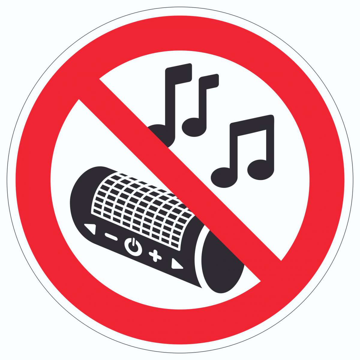 Aufkleber Kreis Musik verboten Symbol HBDruck