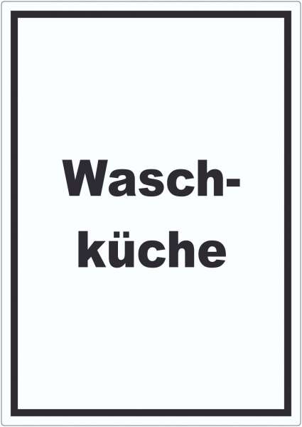 Waschküche Aufkleber mit Text Waschraum hochkant