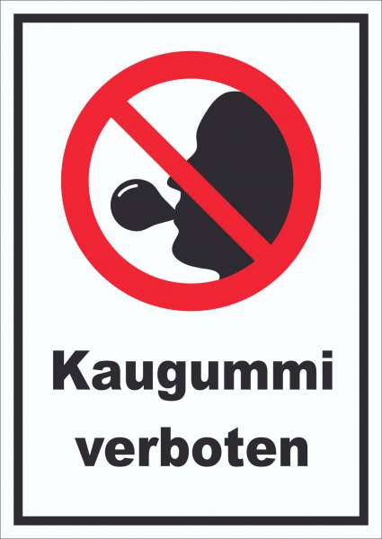 Schild Kaugummi verboten