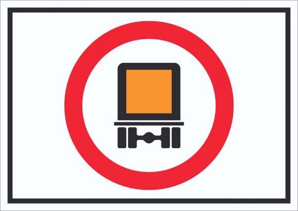 Verbot Kfz mit Gefahrgut Symbol Schild