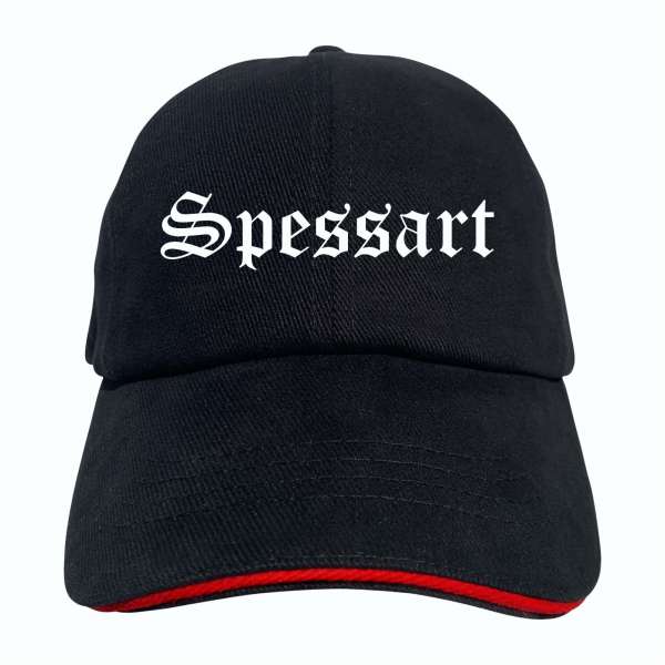 Spessart Cappy - Altdeutsch bedruckt - Schirmmütze - Schwarz-Rotes Cap