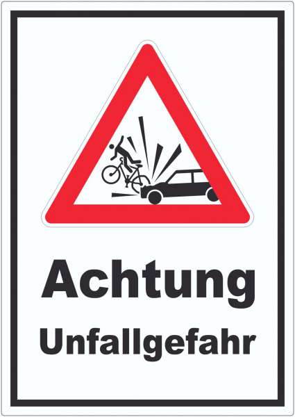 Aufkleber Auto und Fahrradfahrer Unfall