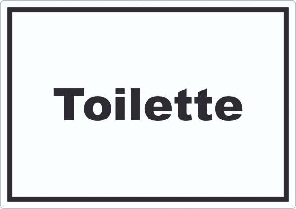Toilette Aufkleber mit Text Klo WC waagerecht