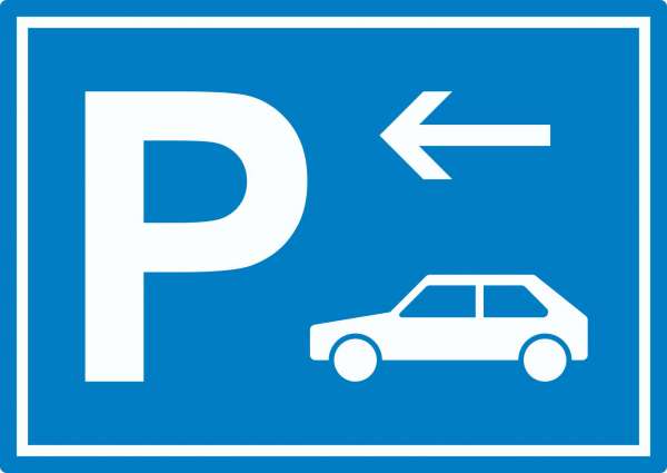 Auto PKW Parkplatz Aufkleber mit Richtungspfeil links waagerecht