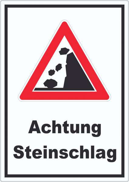 Achtung Steinschlag Aufkleber