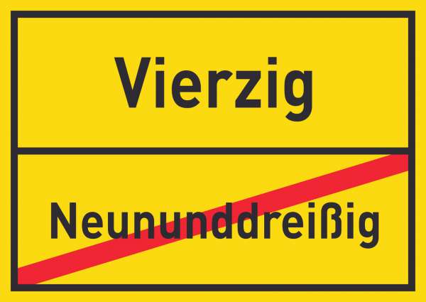 Vierzig Neununddreißig Schild Ortsschild