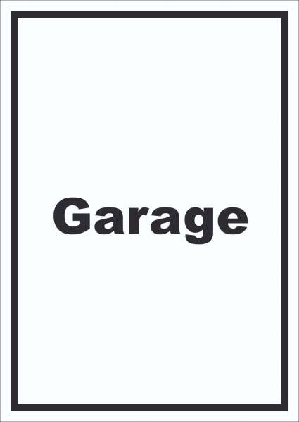 Garage Schild mit Text Auto Stellplatz hochkant