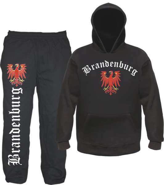Brandenburg Jogginganzug - Altdeutsch mit Wappen- Jogginghose und Hoodie