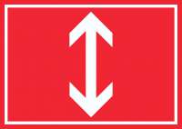 Richtungspfeil hoch runter Schild waagerecht weiss rot Pfeil Richtungspfeil hoch runter Schild waagerecht weiss rot Pfeil