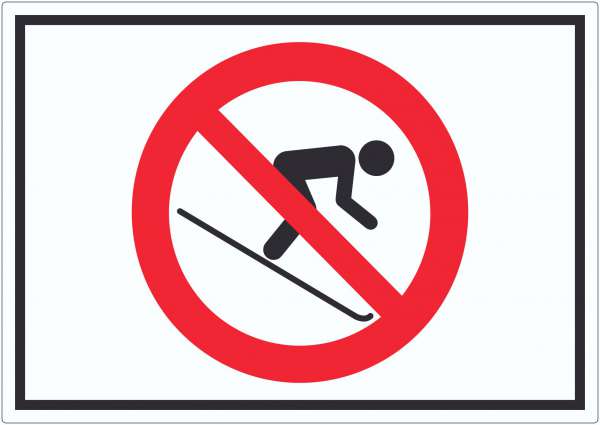 Ski fahren verboten Symbol Aufkleber