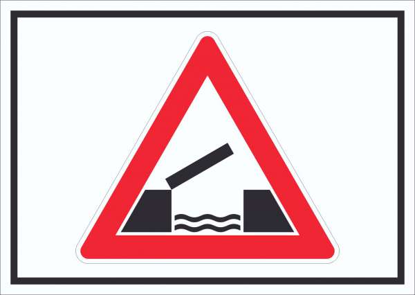 Schild Achtung bewegliche Brücke Symbol
