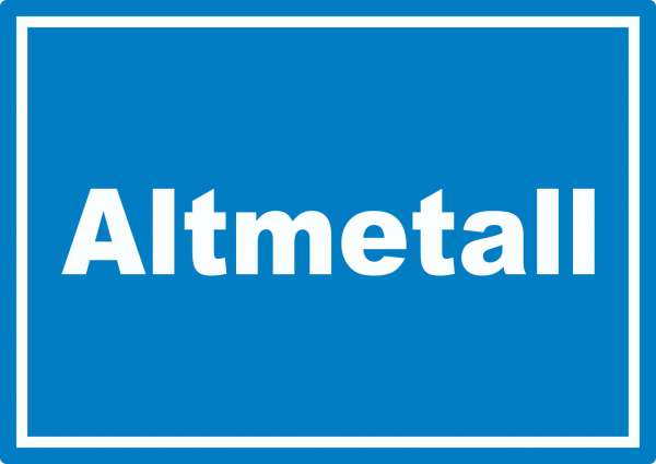 Altmetall Mülltrennung Aufkleber mit Text