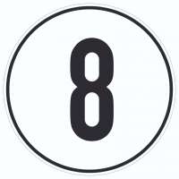 8km/h Geschwindigkeit Aufkleber Kreis 8km/h Geschwindigkeit Aufkleber Kreis