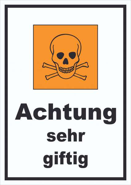 Schild Gefahrensymbol sehr giftig Totenkopf