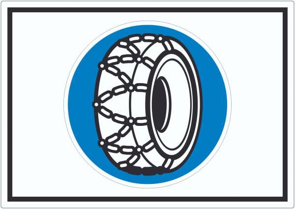 Schneekettenpflicht Symbol Aufkleber