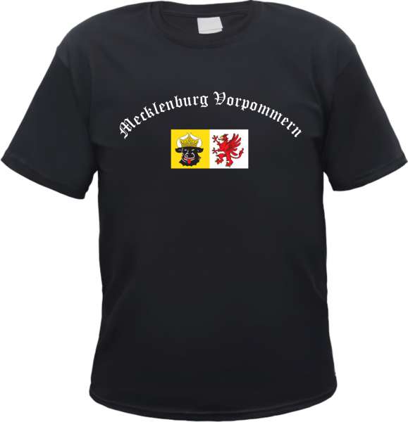 Mecklenburg-Vorpommern Herren T-Shirt - Altdeutsch mit Wappen - Tee Shirt