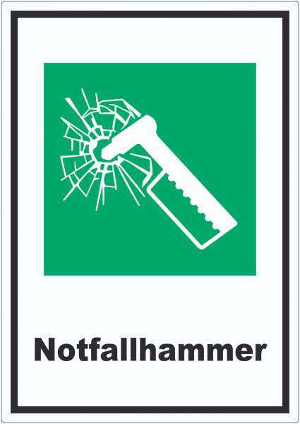Notfallhammer Aufkleber