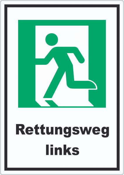 Rettungsweg links Aufkleber