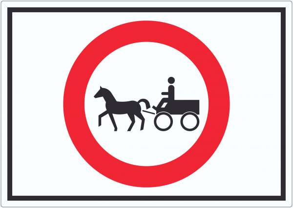 Durchfahrt verboten Kutsche Symbol Aufkleber