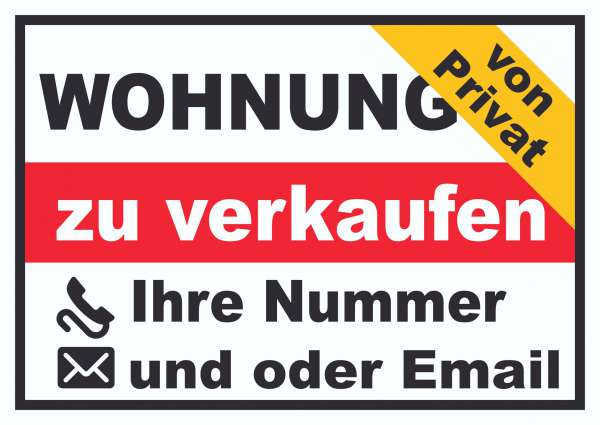 Wohnung zu verkaufen von privat Schild