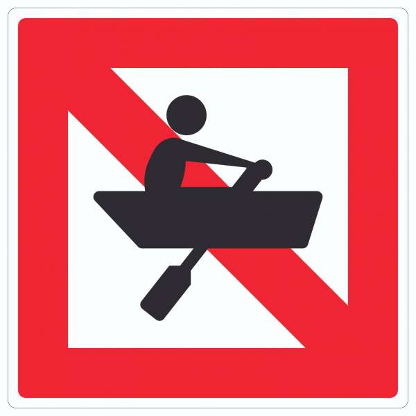 Ruderboote verboten Symbol und Text