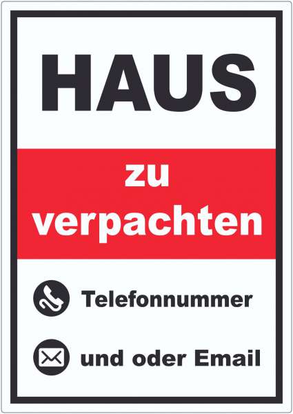 Haus zu verpachten Aufkleber hochkant