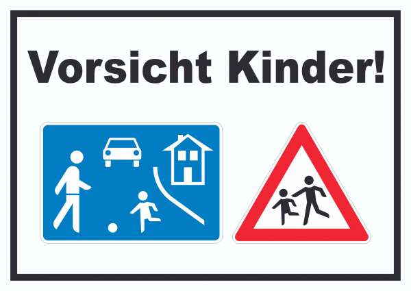 Vorsicht Kinder Spielstrasse Schild