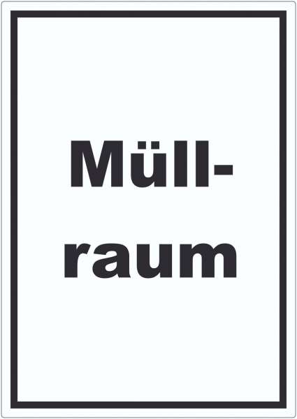 Müllraum Aufkleber mit Text Abfall Mülltrennung hochkant